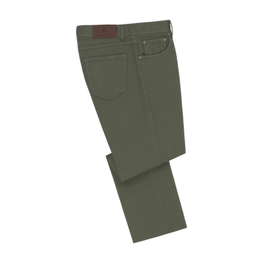 Slim-Fit Stretch-Cotton Jeans in Green