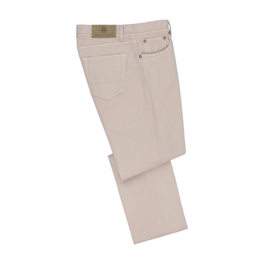 Slim-Fit Stretch-Cotton Jeans in Taupe