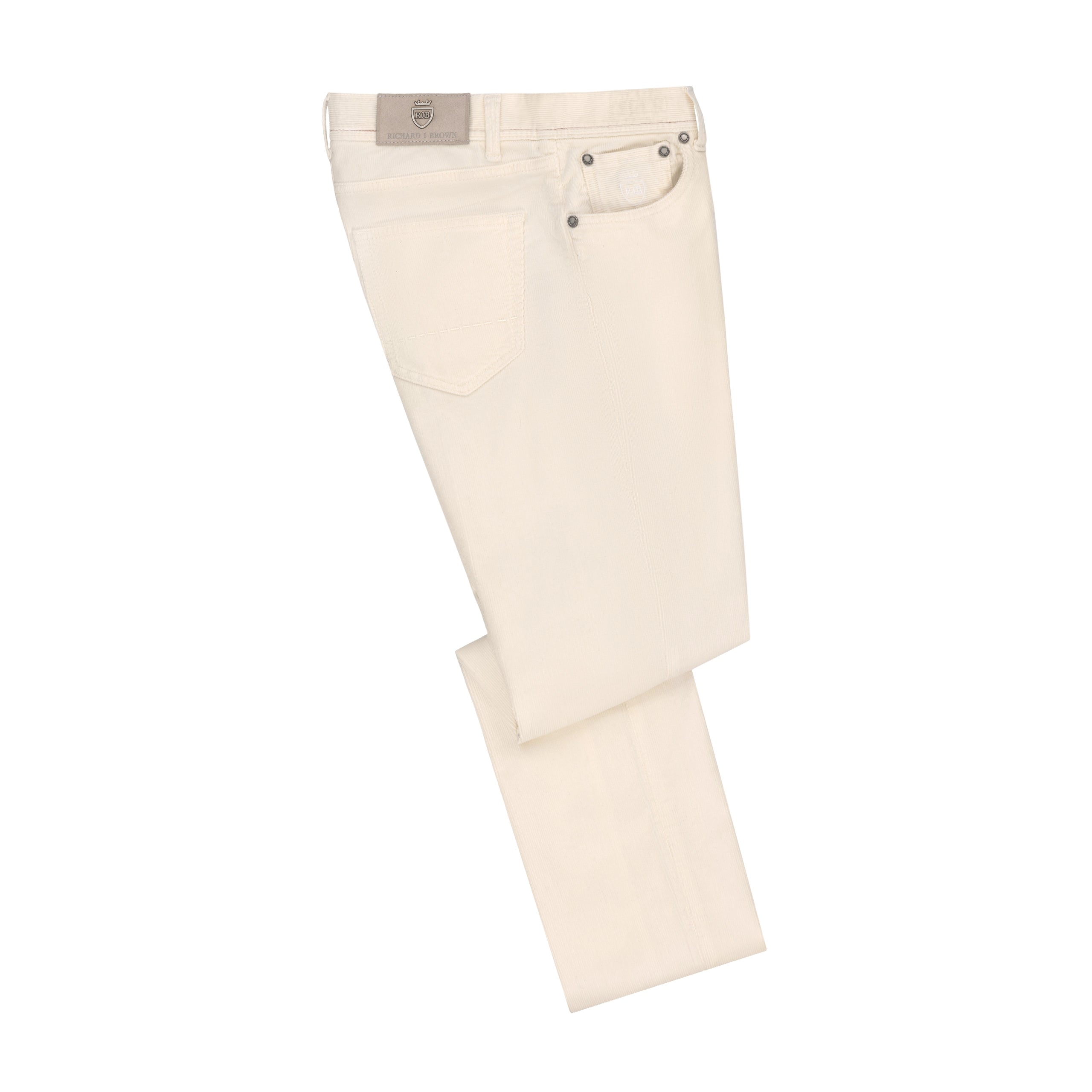 Corduroy Stretch-Cotton Jeans in Milk White