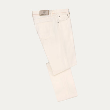 Slim-Fit Cotton Jeans in Milk White