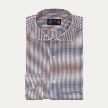 Luigi Borrelli Popeline-Cotton Checked Multicolor Shirt - SARTALE