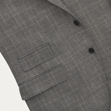 De Petrillo Single-Breasted Prince of Wales Virgin Wool Suit in Grey. Exclusively Made for Sartale - SARTALE