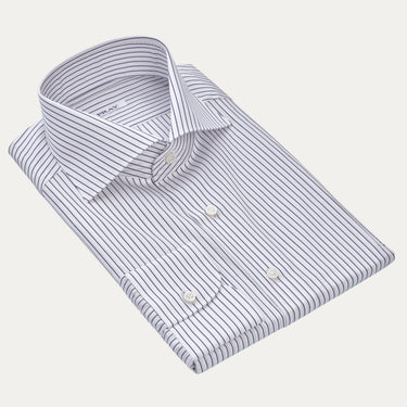 Classic Cotton Shirt in White and Blue
