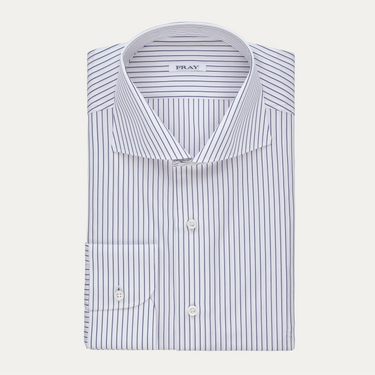 Classic Cotton Shirt in White and Blue