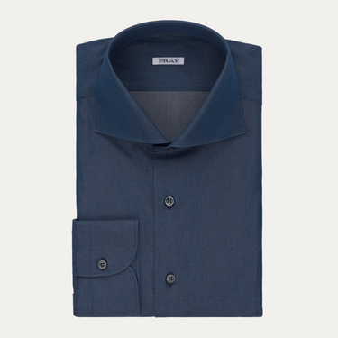 Classic Cotton Shirt in Dark Denim Blue