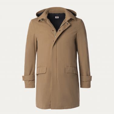Luigi Borrelli Hooded Cotton-Blend Jacket in Beige - SARTALE