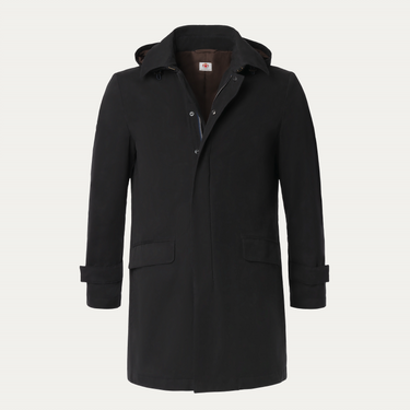 Luigi Borrelli Hooded Cotton-Blend Jacket in Dark Blue - SARTALE