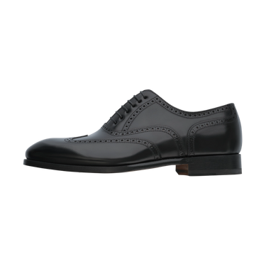 Opposite side view of Bontoni Libertino no Fiore Oxford in black, highlighting sleek silhouette and artisanal brogue work for Sartale footwear.