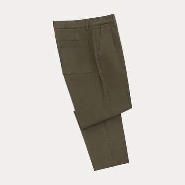 Sease Regular-Fit Cotton Trousers in Military Green - SARTALE