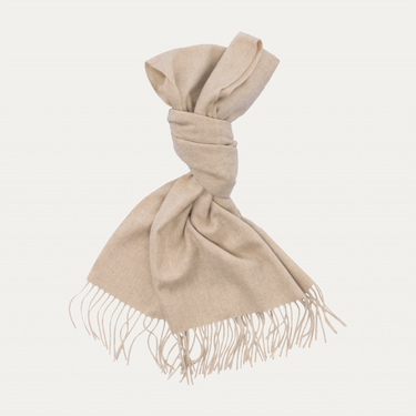 Piacenza Cashmere Fringed Cashmere Scarf in Beige - SARTALE