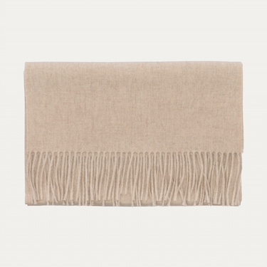 Piacenza Cashmere Fringed Cashmere Scarf in Beige - SARTALE