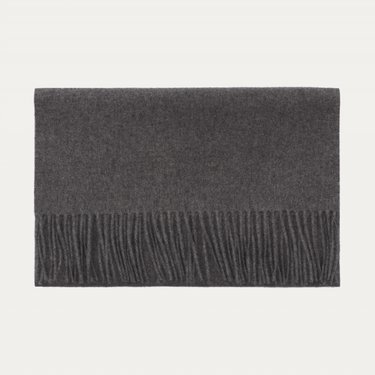 Piacenza Cashmere Fringed Cashmere Scarf in Grey - SARTALE