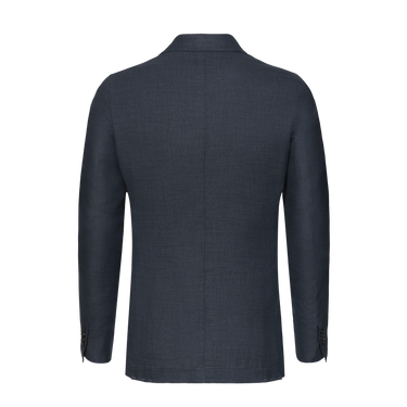 Einreihige Jacke aus Viskose-Seiden-Mix in Jeansblau