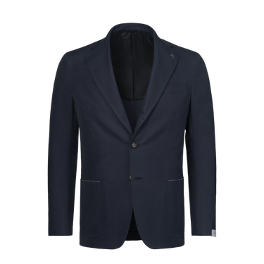 Single-Breasted Cotton Jacket in Midnight Blue
