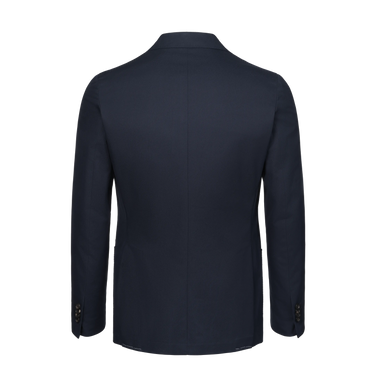 Single-Breasted Cotton Jacket in Midnight Blue
