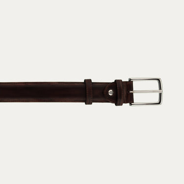 Calfskin Leather Belt in Dark Brown