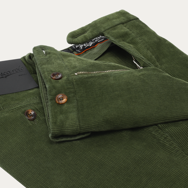 Marco Pescarolo Slim-Fit Velvet Cotton and Cashmere-Blend Trousers in Green - SARTALE