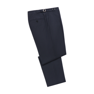 Tailored flat-front Wool Trousers in Dark Blue. Exclusively made for Sartale