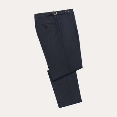 Tailored flat-front Wool Trousers in Dark Blue. Exclusively made for Sartale