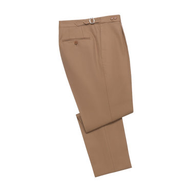 Tailored flat-front Cotton Trousers in Clay. Exclusively made for Sartale
