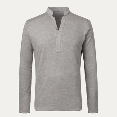 Sease Wool and Cotton Reversible T-Shirt in Light Grey - SARTALE