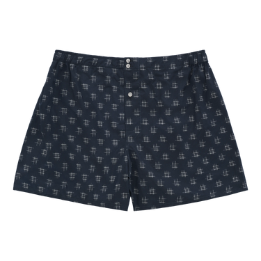 Cotton Boxer Shorts in Navy Blue