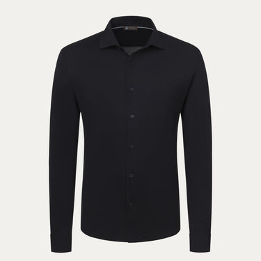 Silk-Blend Shirt in Night Blue