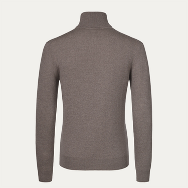Wool Turtleneck Sweater in Taupe Grey