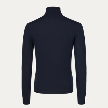 Wool Turtleneck Sweater in Navy