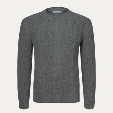 Wool and Cashmere Turtleneck in Steel Grey