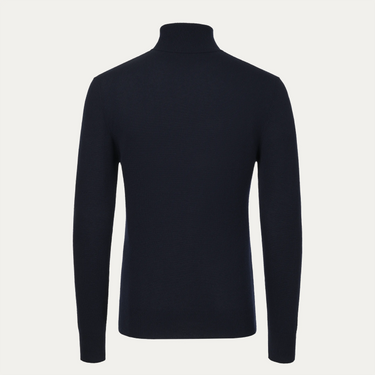 Wool and Cashmere Turtleneck in Dark Blue