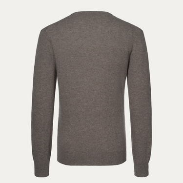 Cable Knit Wool and Cashmere Turtleneck in Stone Grey