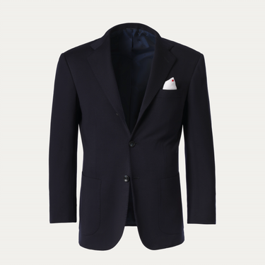 Kiton Unstructured Virgin Wool Suit in Dark Blue - SARTALE