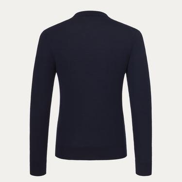 Jersey de cuello redondo de lana en color negro índigo