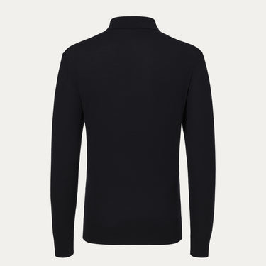 Wool Polo Shirt in Black