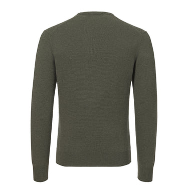 Kaschmirpullover mit Rundhalsausschnitt in Militärgrün