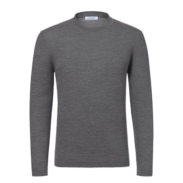 Wool Crew-Neck Sweater in Medium Grey Melange