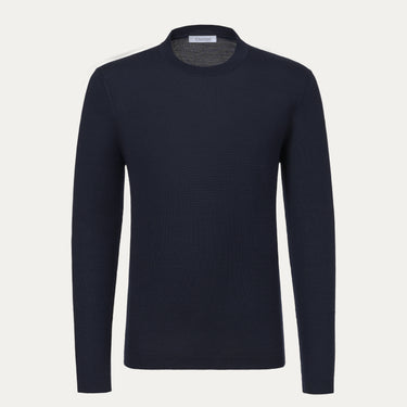 Wool Crew-Neck Sweater in Blue