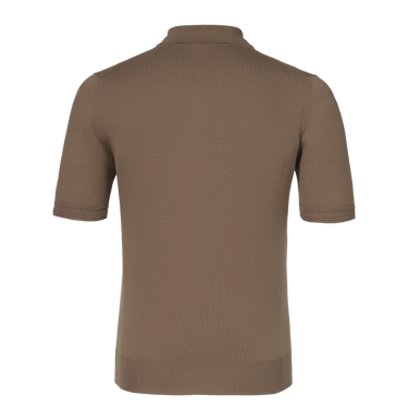 Back view of Cruciani Cotton Polo Shirt in Brown, showcasing seamless knit and tailored fit for spring/summer 2025 fashion.
