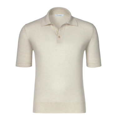 Cruciani Cotton Polo Shirt in Cream with short sleeves and a tailored fit, ideal for Spring/Summer 25 collections at SARTALE.