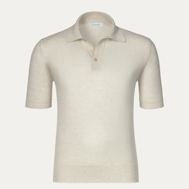 Cruciani Cotton Polo Shirt in Cream with short sleeves and a tailored fit, ideal for Spring/Summer 25 collections at SARTALE.