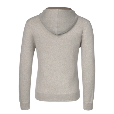 Back view of Cruciani Cotton Hooded Zip-Up in Light Grey, showcasing clean lines and minimalist design for versatile styling.