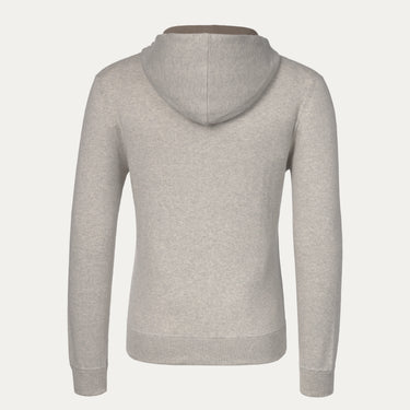 Back view of Cruciani Cotton Hooded Zip-Up in Light Grey, showcasing clean lines and minimalist design for versatile styling.