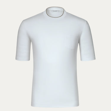 Cruciani Cotton T-Shirt in White with chest pocket and short sleeves, featured in SARTALE's SS25 apparel collection.