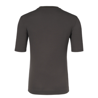 Back view of Cruciani Cotton T-Shirt in Dark Brown, showcasing minimalist design and fine tailoring for Spring/Summer 25.
