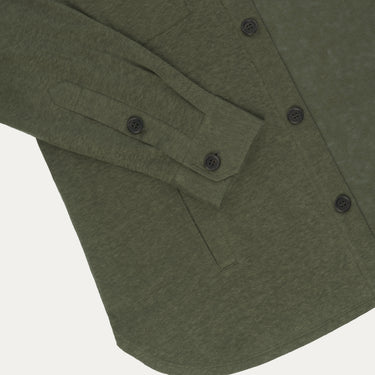 Detailed sleeve and cuff design of Cruciani Linen Shirt in Dark Green, featuring buttoned cuffs and premium linen texture.