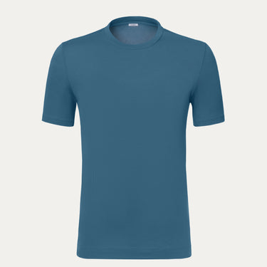 Jersey-Cotton Blend T-Shirt in Blue