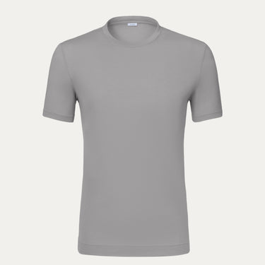 Jersey-Cotton Blend T-Shirt in Light Grey