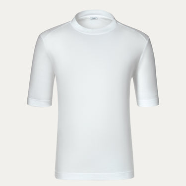 Malo Cotton Jersey T-Shirt in White with short sleeves and crew neck, ideal for spring/summer SS25 fashion. Premium minimalist design for men.