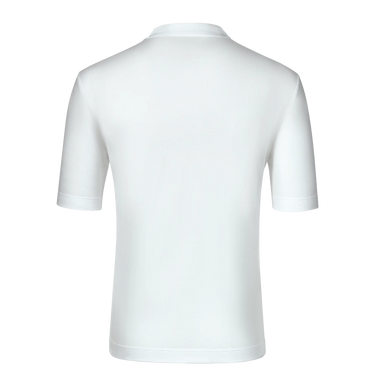 Back view of Malo Cotton Jersey T-Shirt in White, showcasing clean tailoring and soft cotton fabric for a refined summer wardrobe essential.